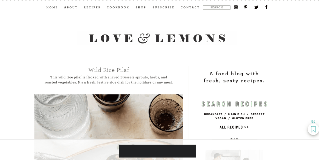 Love and lemons - Food Bloggers To Follow