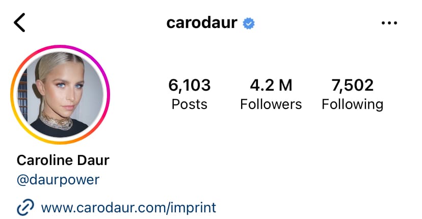 Caroline Daur Instagram 