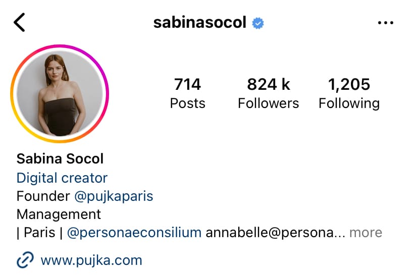 Sabina Socol Instagram